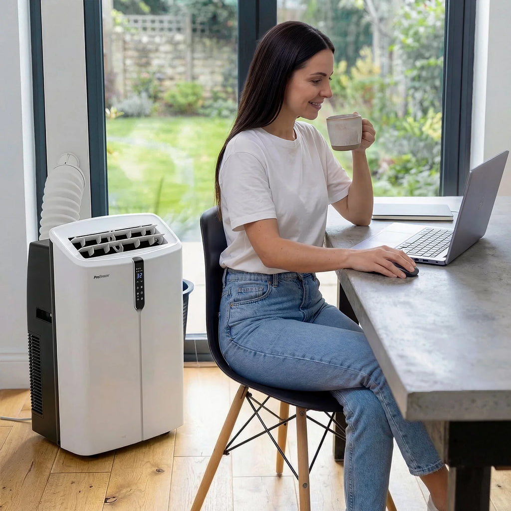 OmniCool 12,000 BTU 3-in-1 Ultra-Quiet Portable Air Conditioner with Dehumidification Function - Smart Wifi App