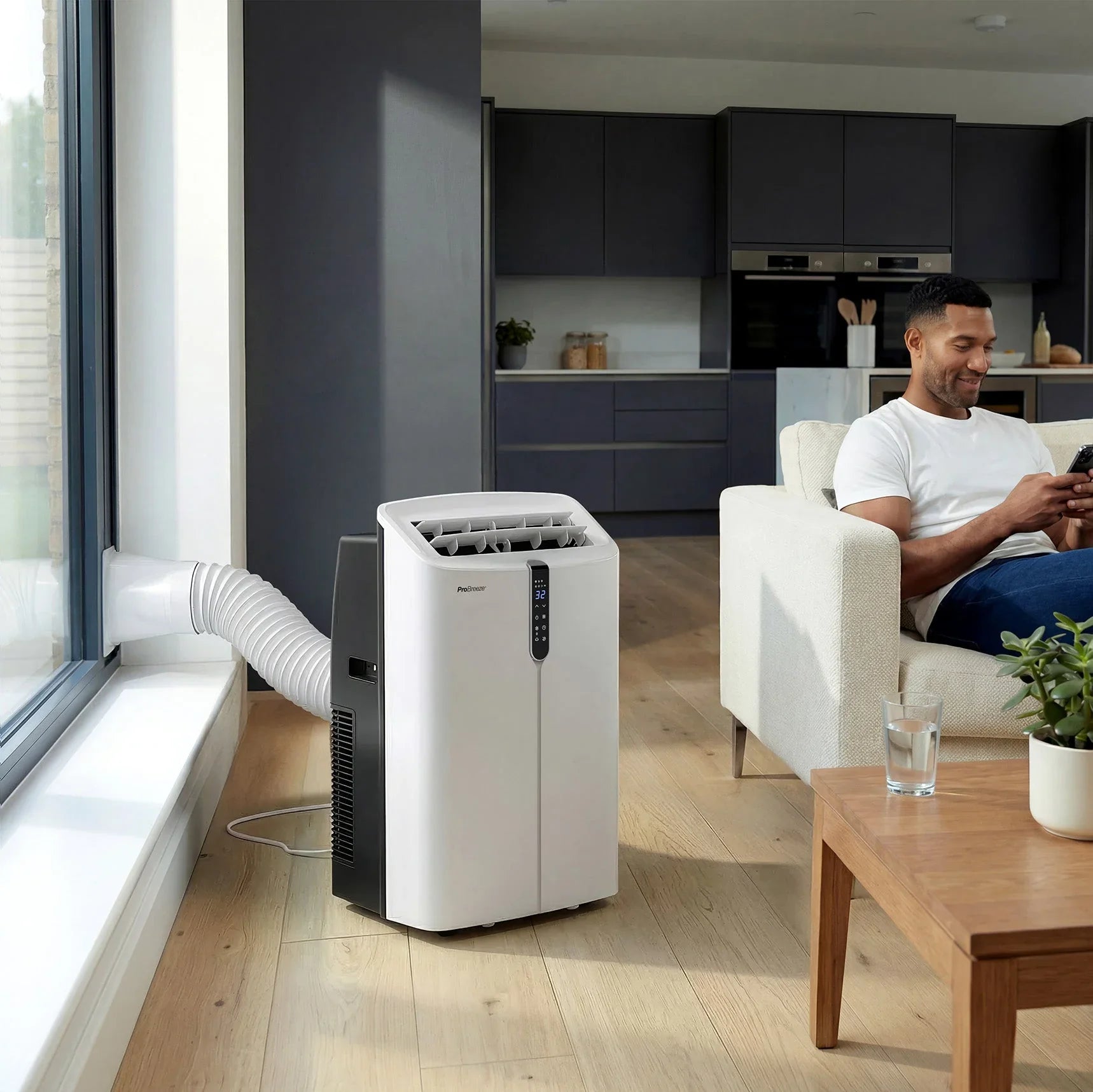 OmniCool 12,000 BTU 3-in-1 Ultra-Quiet Portable Air Conditioner with Dehumidification Function - Smart Wifi App